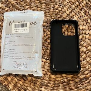 Black Phone Case for iPhone 14 Pro with card holder